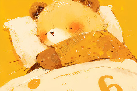 正在睡觉正在水晶的可爱小熊插画
