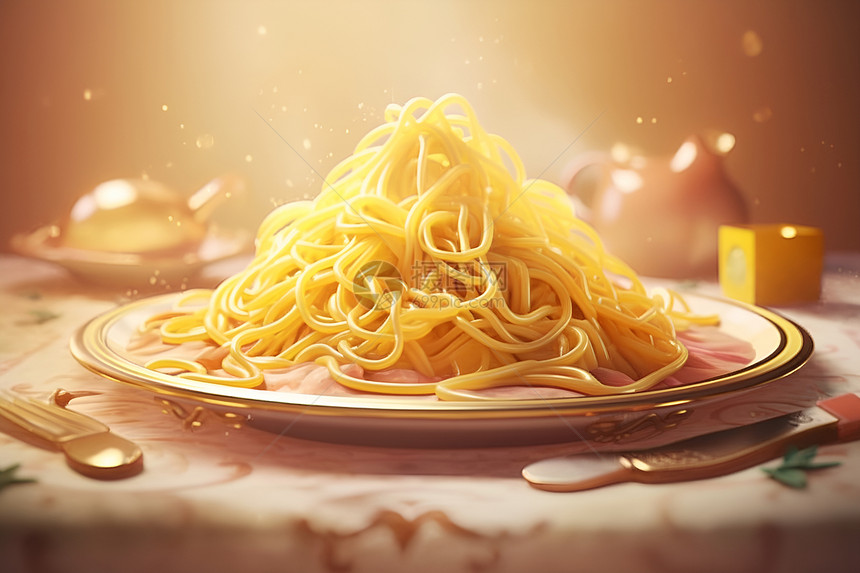 美味的意大利面插图图片