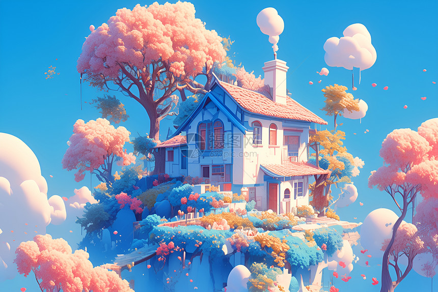 梦幻的房子插图图片
