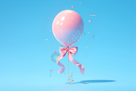 飞舞彩带绚丽多彩的气球插画