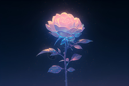 黑夜中的粉红玫瑰背景图片
