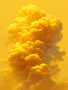 烟雾粉末云雾腾腾的黄色粉末插画