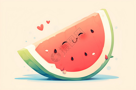 可爱水果的快乐西瓜背景图片