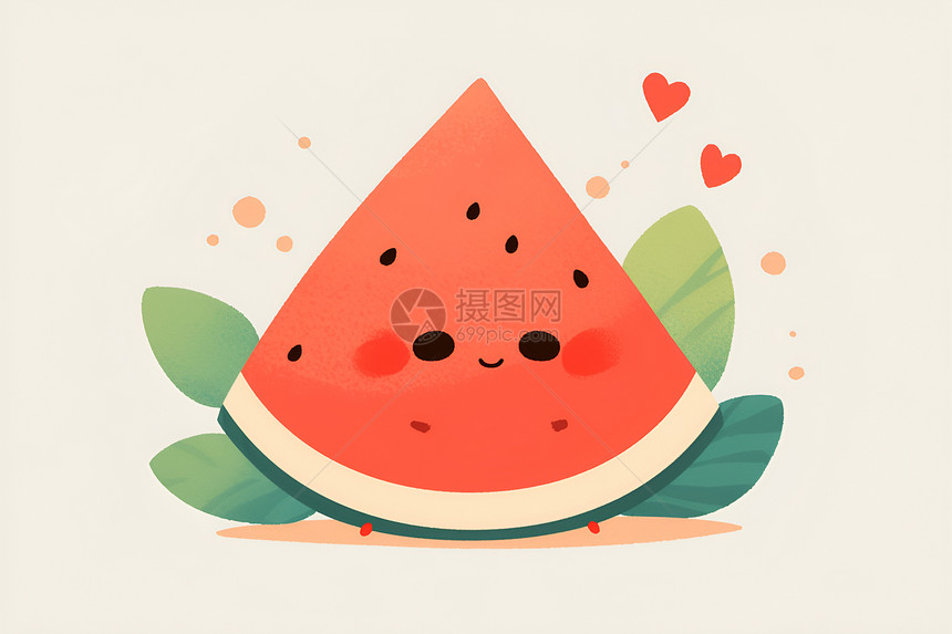 水果之爱一个可爱的西瓜图片