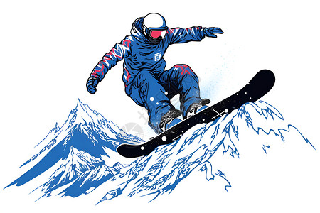 滑行滑雪板运动者插画