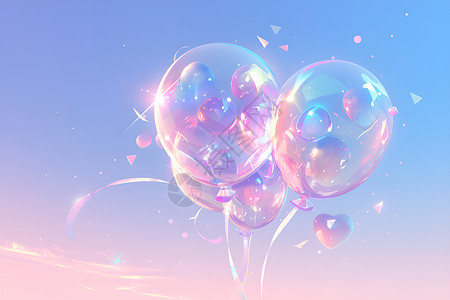 漂浮气球素材梦幻的气球插画