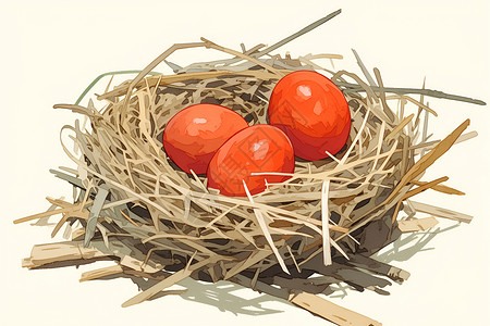 鸟巢中孵化的蛋背景图片