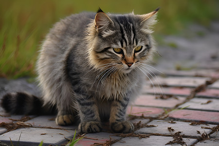 可爱的狸花猫背景