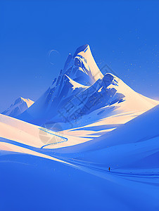 夜幕下的雪山背景图片
