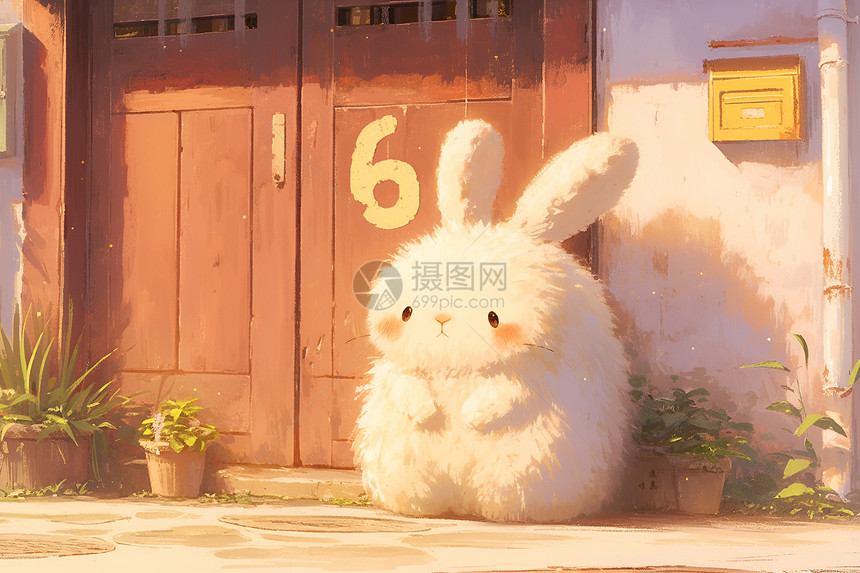 门口的小兔子图片