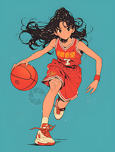 篮球少女的奔跑高清图片
