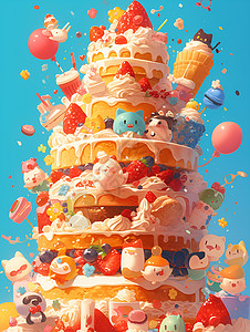多彩的蛋糕背景图片