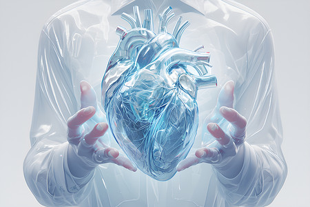 医疗展示医生手中的心脏插画