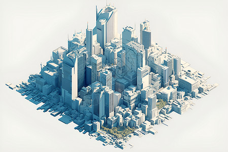 城市中的摩天大楼背景图片