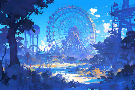 梦幻游乐园背景图片