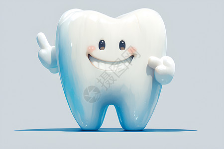 牙科LOGO开心的牙齿插画