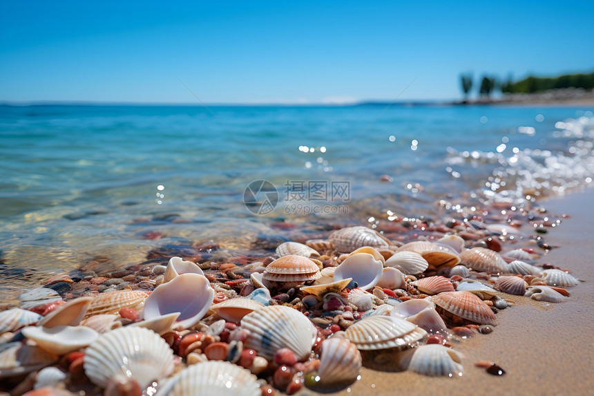 瑰丽的贝壳海滩图片