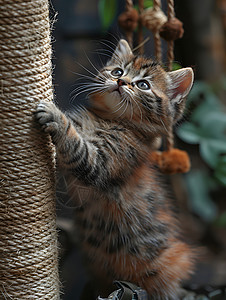 攀爬的小猫背景图片