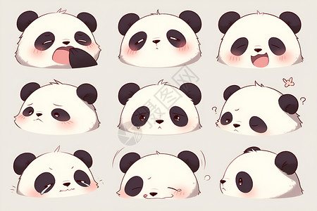 可爱表情的熊猫背景图片
