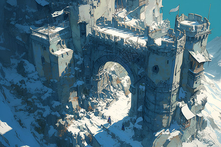 冬天的城门背景图片