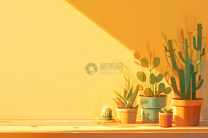 阳光下的植物图片