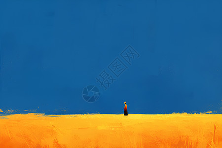 孤独行走于干旱沙漠的人背景图片