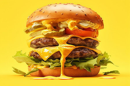 牛排汉堡美味可口的汉堡设计图片