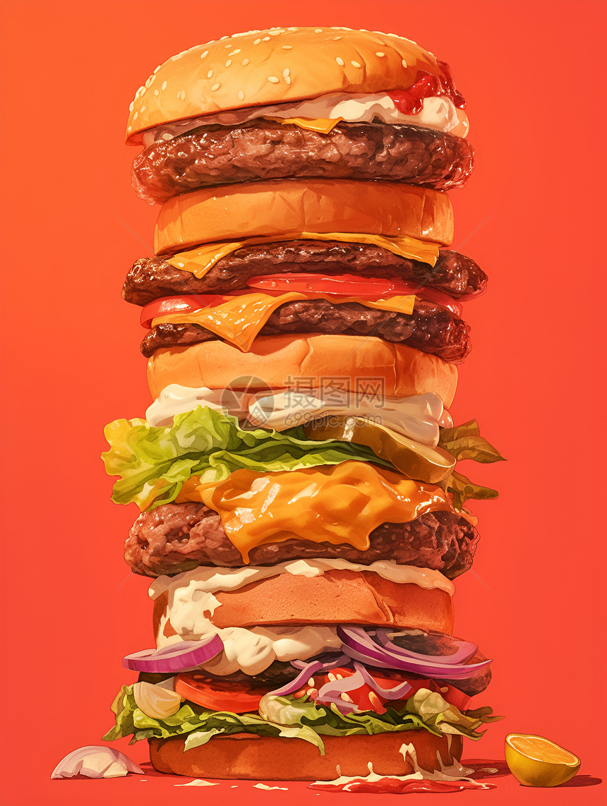 美味汉堡食品图片