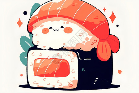 鲜虾寿司卷背景图片