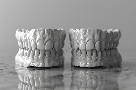 展示的医学牙齿模型背景图片