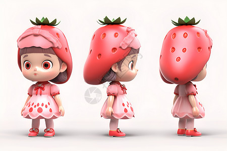 草莓甜心少女背景图片