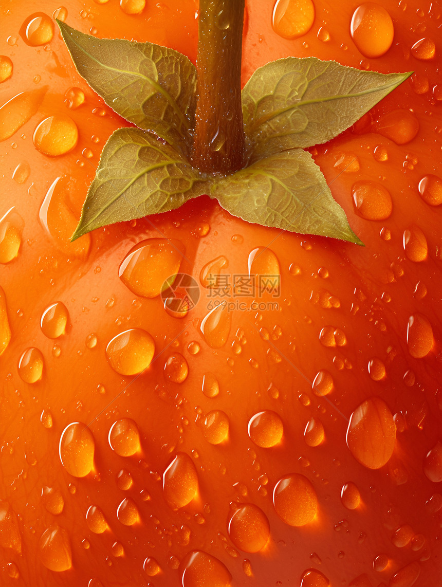 挂在橘子上的水滴图片
