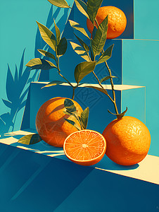 黄灿灿的橙子背景图片