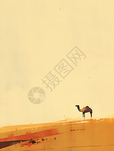 孤独的骆驼沙丘动物高清图片