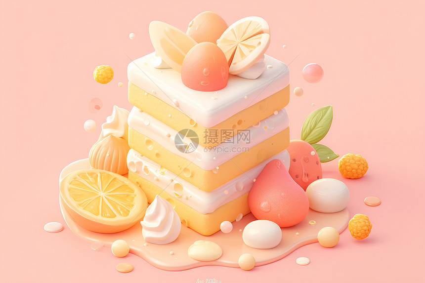 果汁蛋糕图片