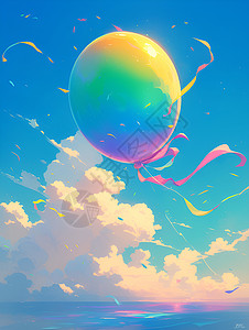 七彩气球背景图片