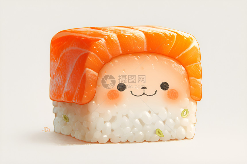 可爱表情的寿司卷图片