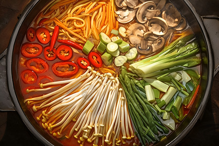 美味的蔬菜炖锅插画