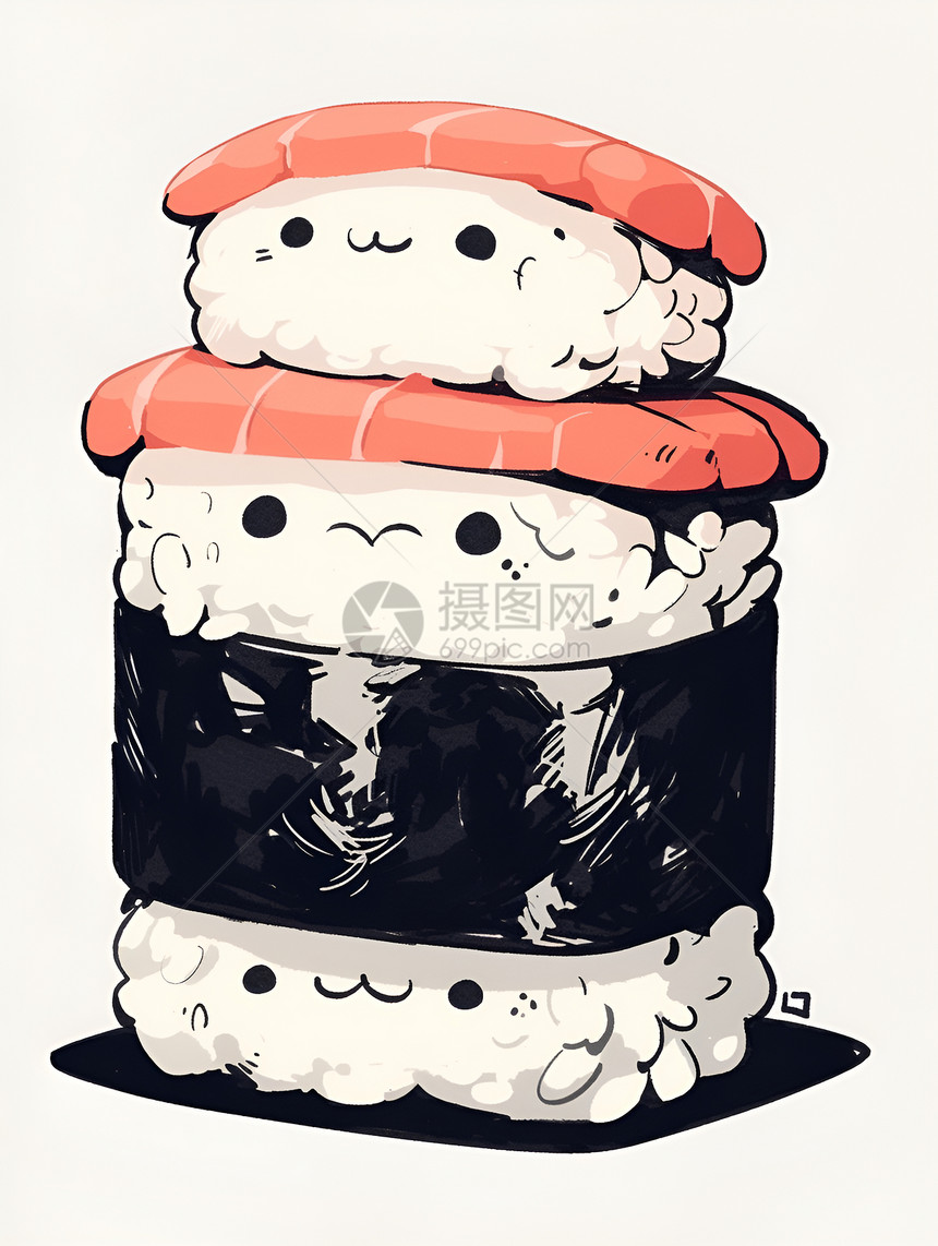 鲜明寿司插图图片