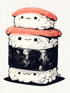 鲜明寿司插图背景图片