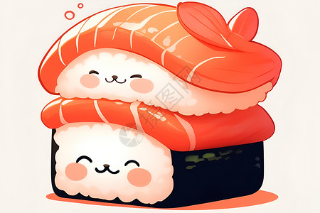 一个可爱寿司插图背景图片