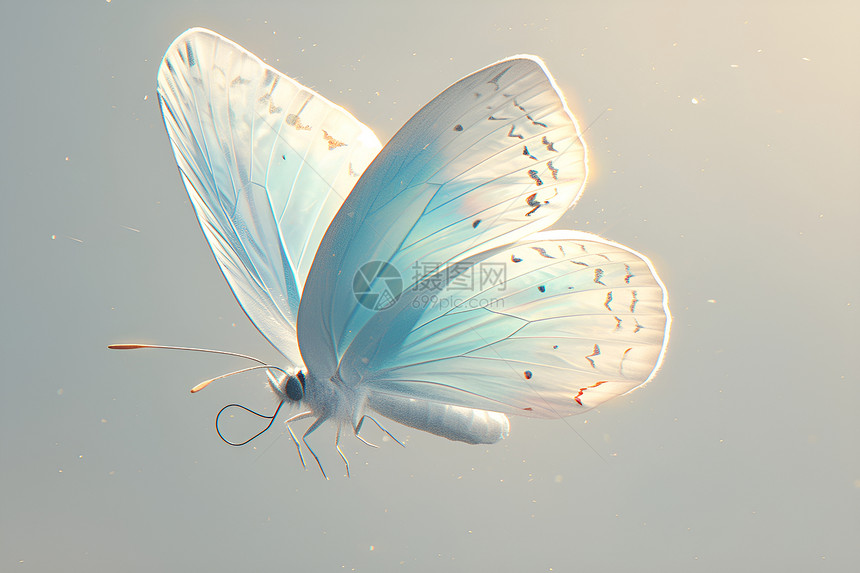 蓝色蝴蝶飞翔图片