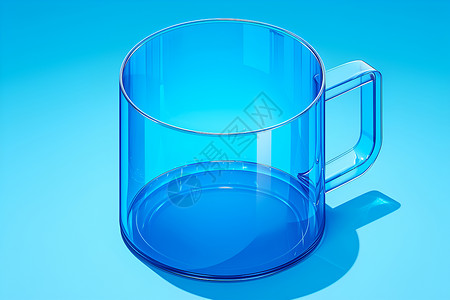 蓝色透明玻璃杯背景图片