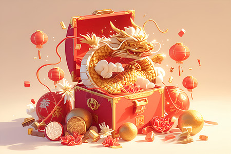 热闹喜庆的中国新年氛围背景图片