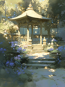 花园宁静的仙境背景图片