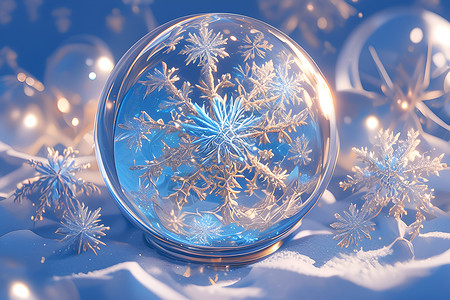 雪域奇景水晶球背景图片