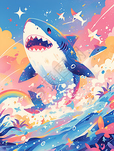 设计的艺术鲨鱼背景图片