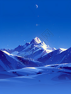 壮丽的雪山风景背景图片