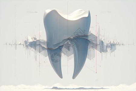 立体的牙齿插画背景图片