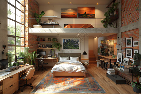 温馨舒适的卧室背景图片